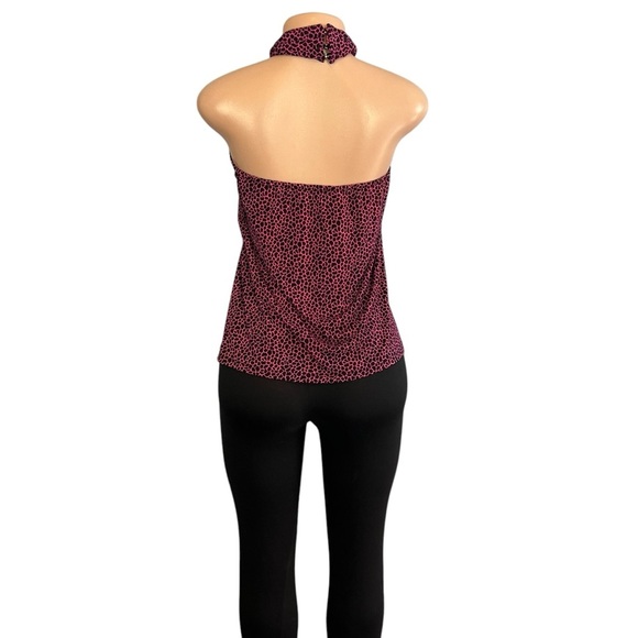 Michael Michael Kors Pink Animal Print Micro-Print Halter Top - Picture 6 of 8